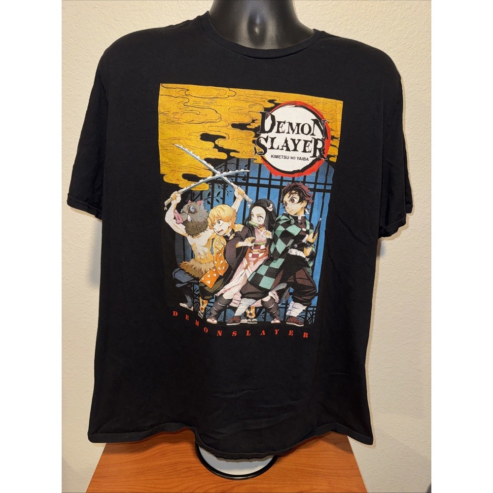 Demon Slayer T-Shirt 2XL Black Anime Kimetsu No Yaiba Graphic Tee Aniplex Men's